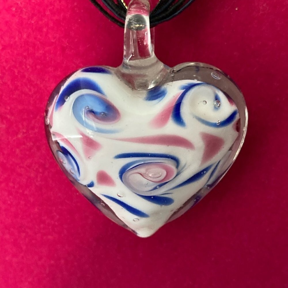 Necklace ART GLASS Heart  Shape